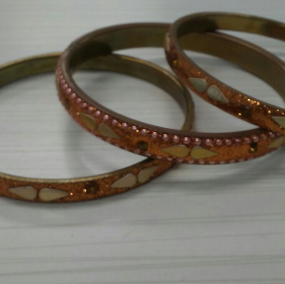Vintage brass inlay glitterybracelets - Picture 4 of 4